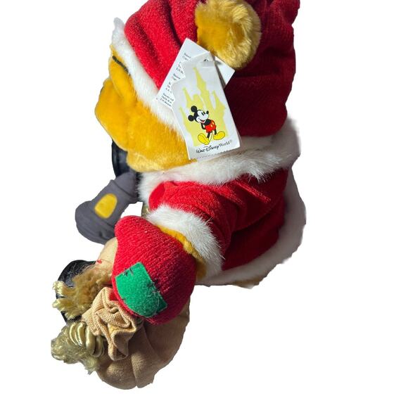 90's 12’ Winnie The Pooh Santa Plush Lantern Happy Holidays from WDW with tags - Picture 3 of 11